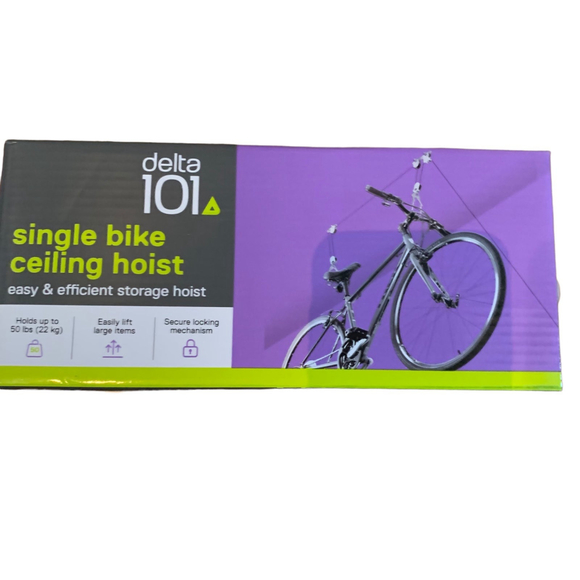Delta 101 Single Bike Ceiling Hoist and Bike Hooks Bundle - Picture 2 of 2